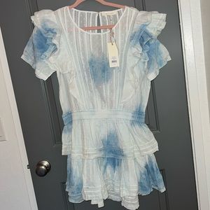 Loveshackfancy Natasha Mini Dress Lily Pond Hand Dye XL